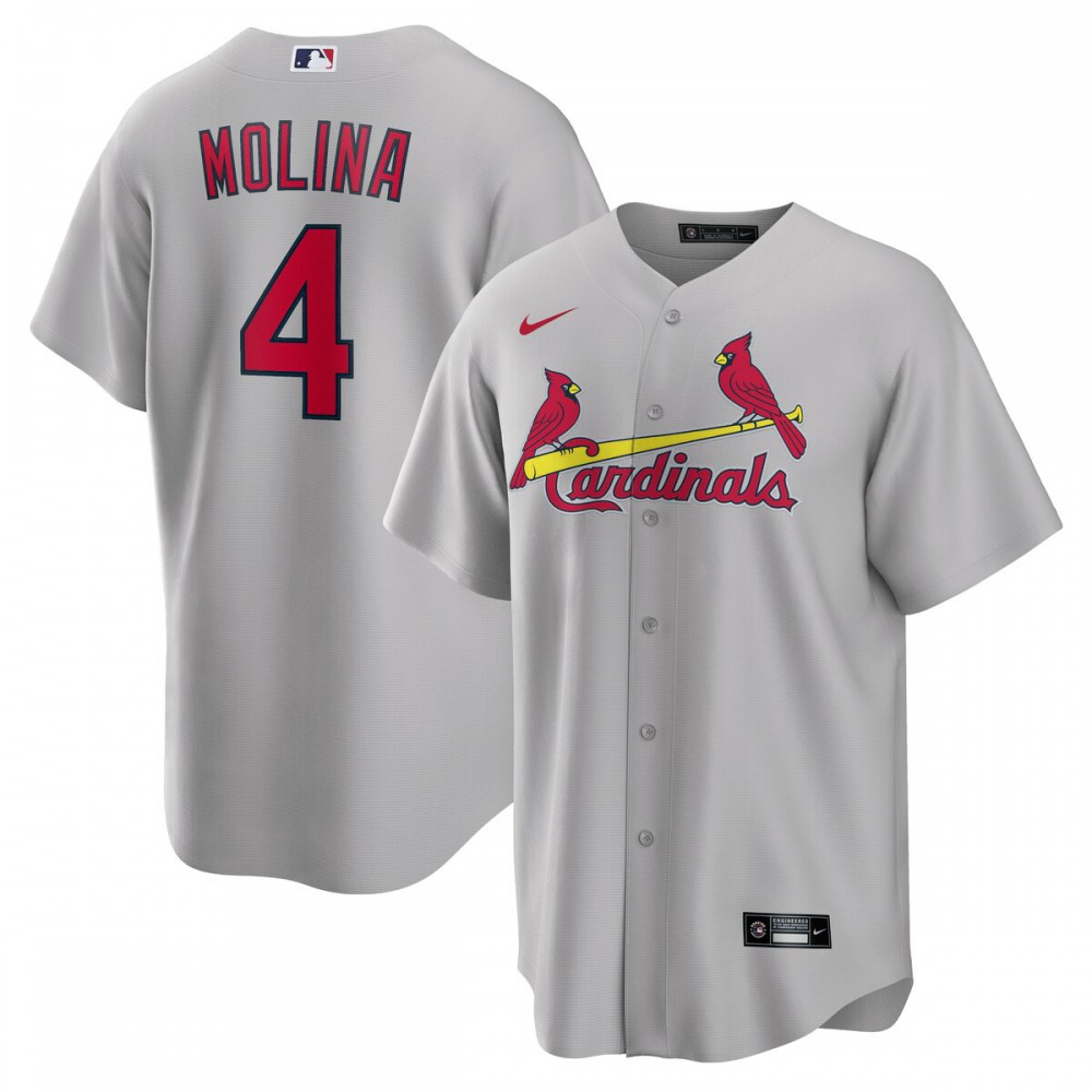 Yadier Molina St. Louis Cardinals Road Replica Player Name Jersey - Gray-Pro Kit Vault | Brand New 26/27 Sports Jerseys
